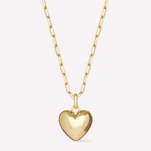 Puffed Gold Heart Necklace by Ana Luisa